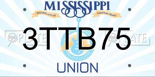 3TTB75 Mississippi License Plate