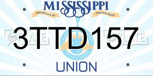 3TTD157 Mississippi License Plate