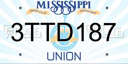 3TTD187 Mississippi License Plate
