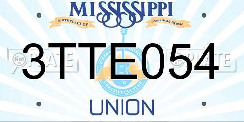 3TTE054 Mississippi License Plate