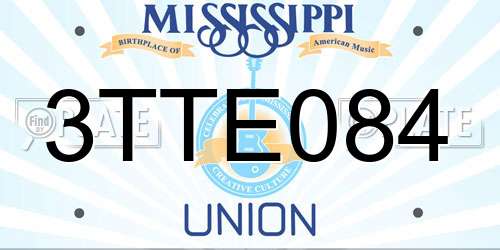 3TTE084 Mississippi License Plate