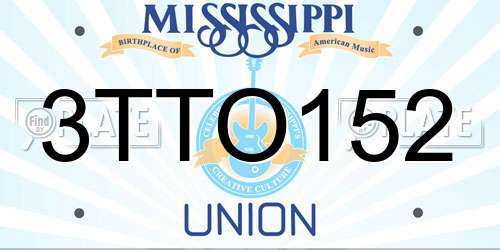 3TTO152 Mississippi License Plate
