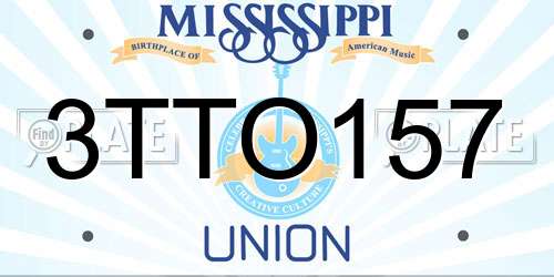 3TTO157 Mississippi License Plate