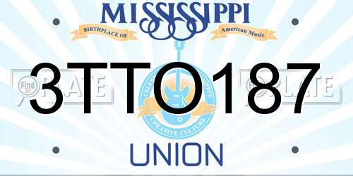 3TTO187 Mississippi License Plate