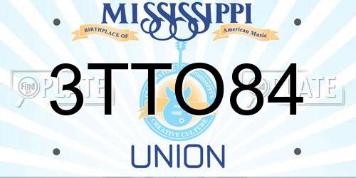 3TTO84 Mississippi License Plate