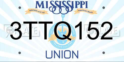 3TTQ152 Mississippi License Plate