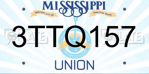 3TTQ157 Mississippi License Plate