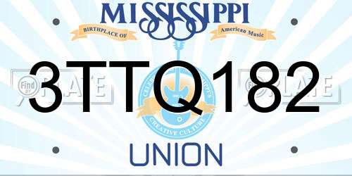 3TTQ182 Mississippi License Plate
