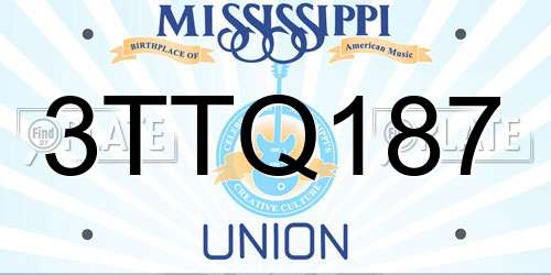 3TTQ187 Mississippi License Plate