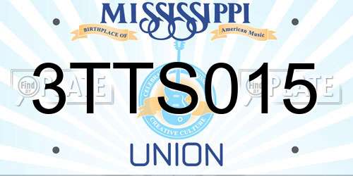 3TTS015 Mississippi License Plate