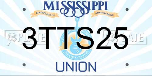 3TTS25 Mississippi License Plate