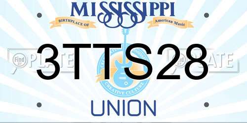 3TTS28 Mississippi License Plate