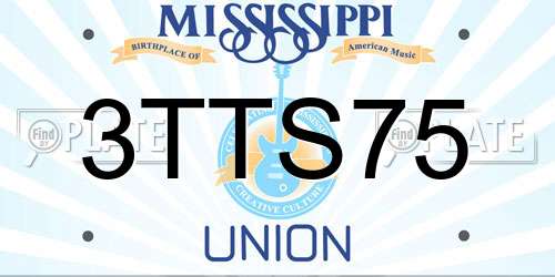 3TTS75 Mississippi License Plate