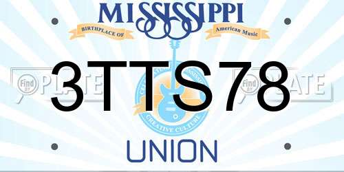 3TTS78 Mississippi License Plate