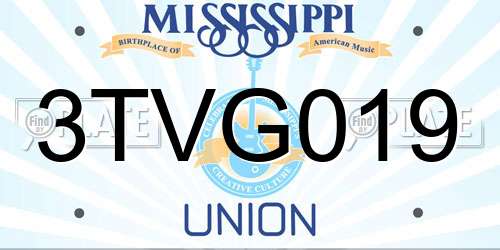 3TVG019 Mississippi License Plate