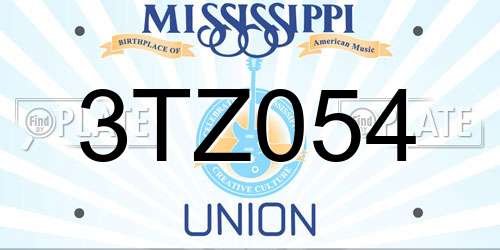 3TZ054 Mississippi License Plate