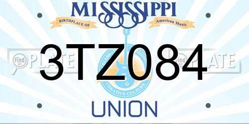 3TZ084 Mississippi License Plate