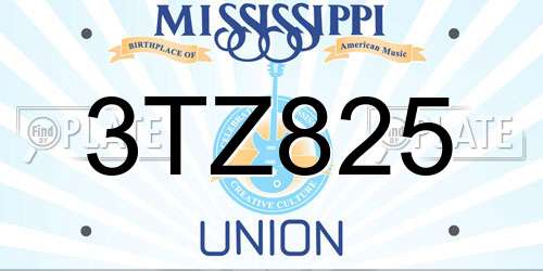 3TZ825 Mississippi License Plate