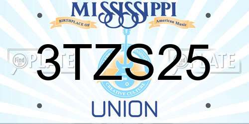 3TZS25 Mississippi License Plate