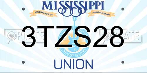 3TZS28 Mississippi License Plate
