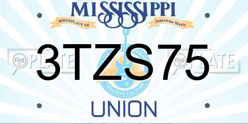 3TZS75 Mississippi License Plate