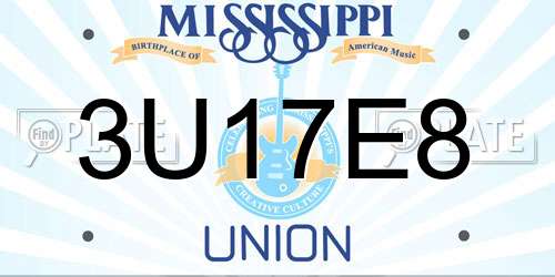 3U17E8 Mississippi License Plate