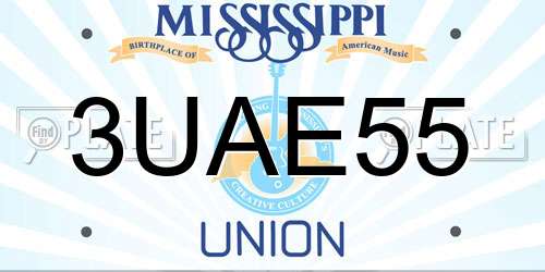 3UAE55 Mississippi License Plate