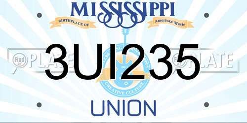 3UI235 Mississippi License Plate