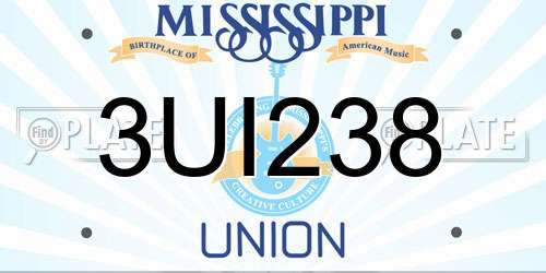 3UI238 Mississippi License Plate