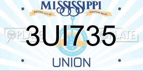 3UI735 Mississippi License Plate