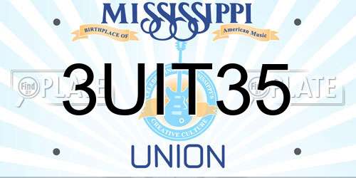 3UIT35 Mississippi License Plate