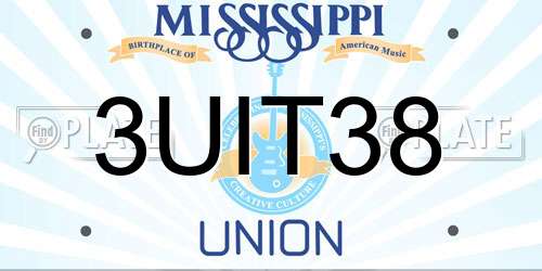 3UIT38 Mississippi License Plate