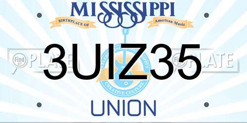 3UIZ35 Mississippi License Plate