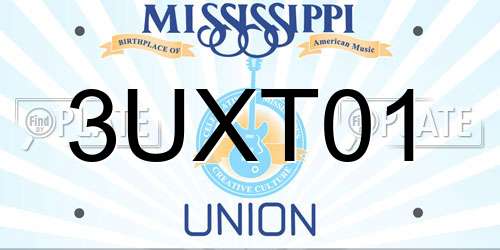 3UXT01 Mississippi License Plate