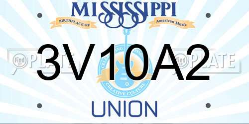 3V10A2 Mississippi License Plate