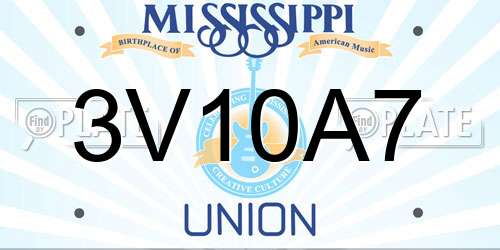 3V10A7 Mississippi License Plate
