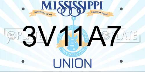 3V11A7 Mississippi License Plate