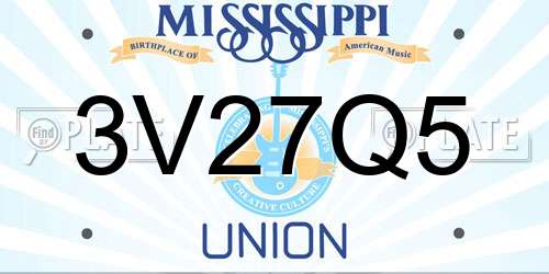 3V27Q5 Mississippi License Plate