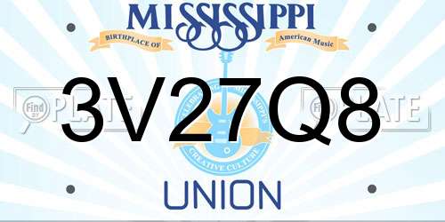 3V27Q8 Mississippi License Plate
