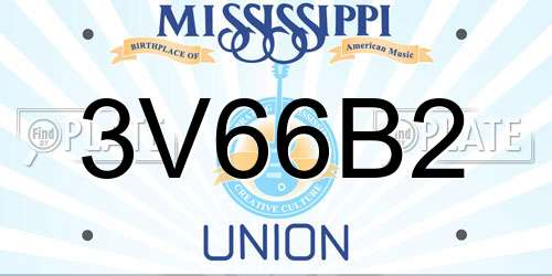 3V66B2 Mississippi License Plate
