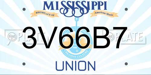 3V66B7 Mississippi License Plate