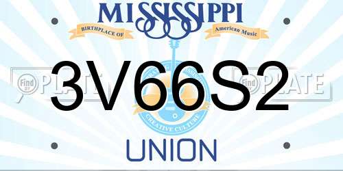 3V66S2 Mississippi License Plate