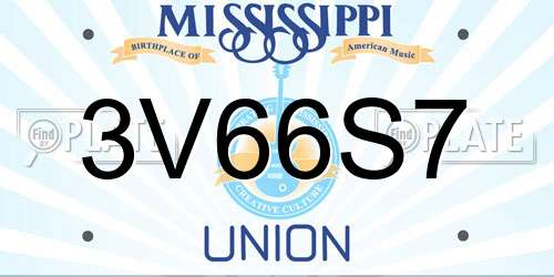 3V66S7 Mississippi License Plate