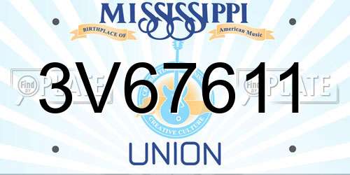 3V67611 Mississippi License Plate