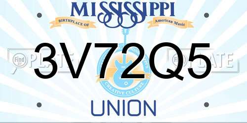 3V72Q5 Mississippi License Plate