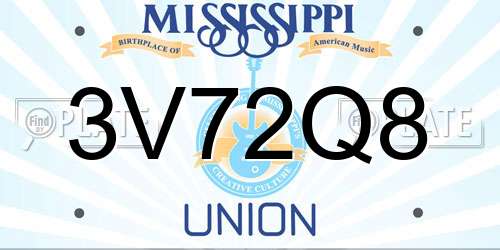 3V72Q8 Mississippi License Plate