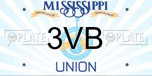 3VB Mississippi License Plate
