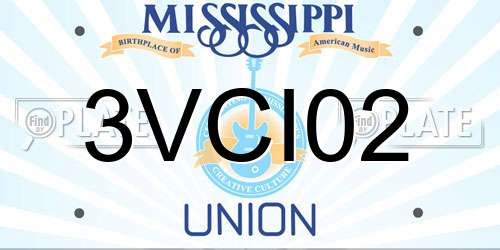 3VCI02 Mississippi License Plate