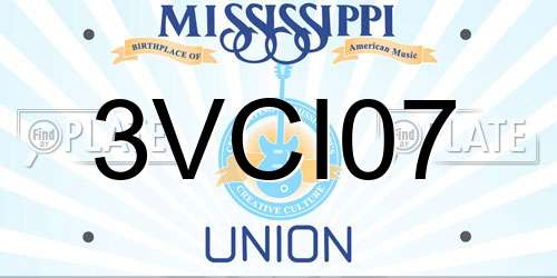 3VCI07 Mississippi License Plate