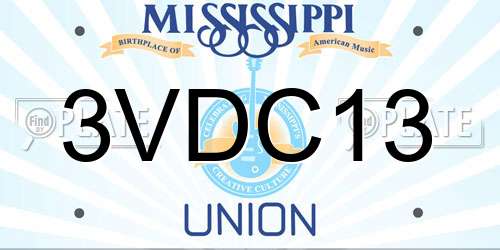 3VDC13 Mississippi License Plate